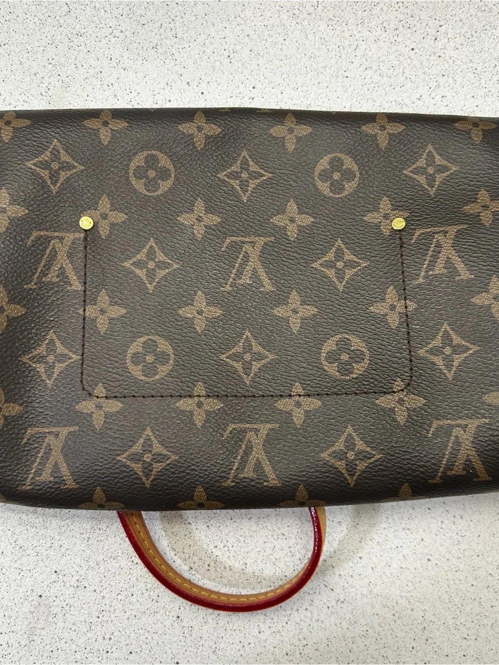 Louis Vuitton Monogram Canvas Clutch in Brown with Gold Accent